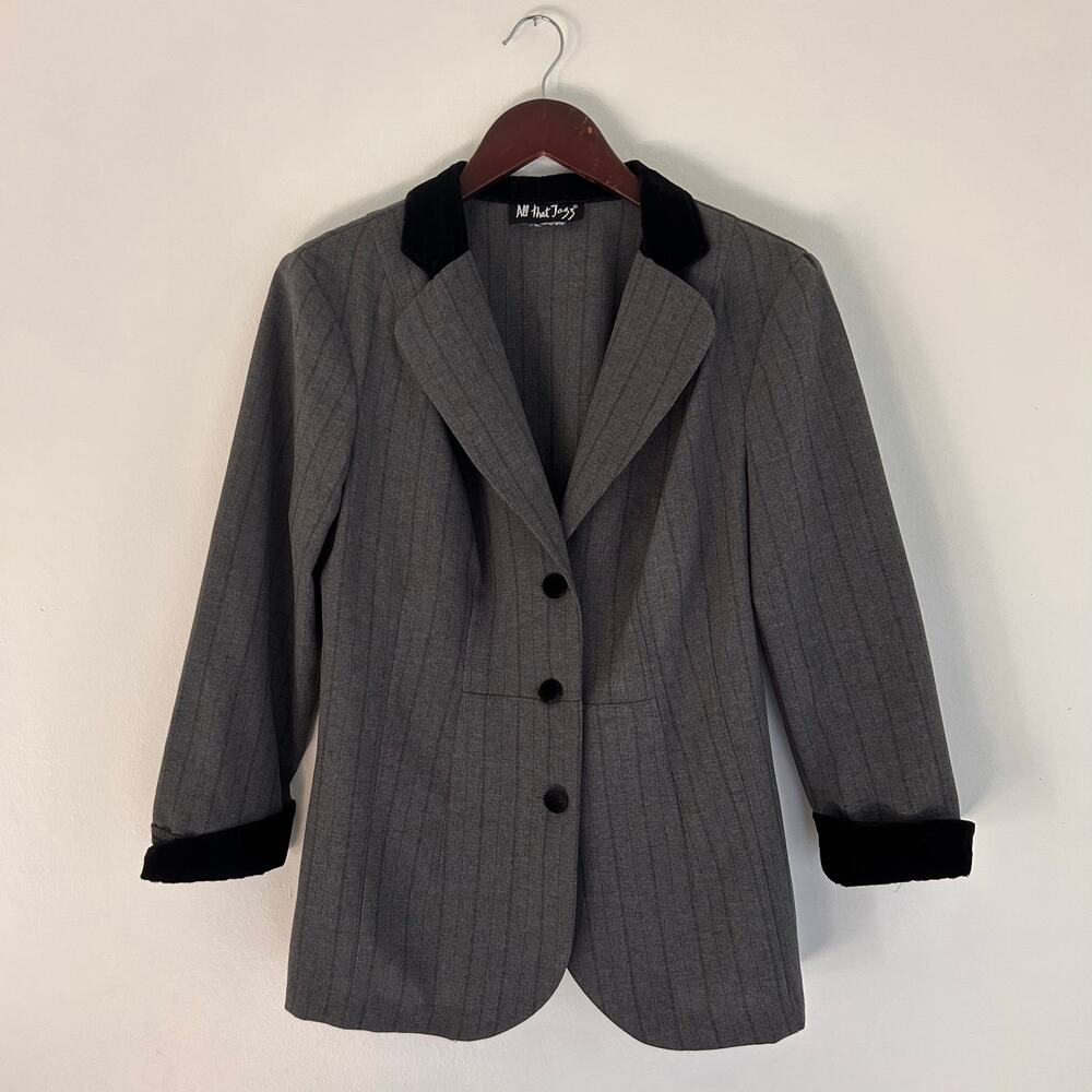 VTG All The Jazz Pinstripe Velvet Blazer Size M/L